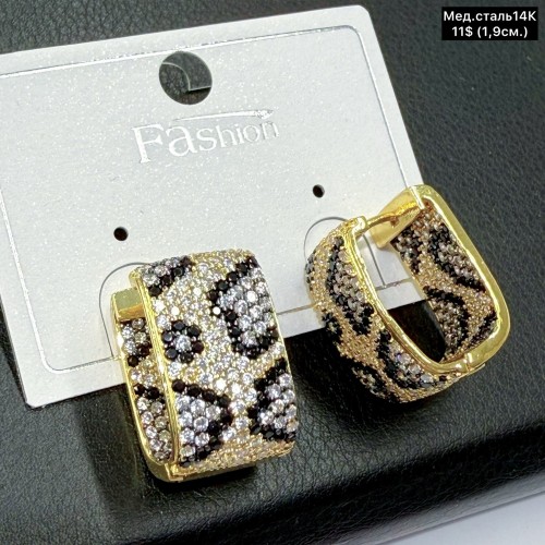 Сережки мед.сталь14К 10693 (1.9см.)